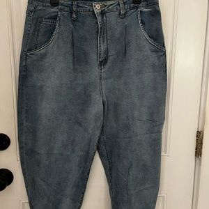 Women's Classic High Waist Stretch Loose Balloon Tapered Jeans Mom Jeans